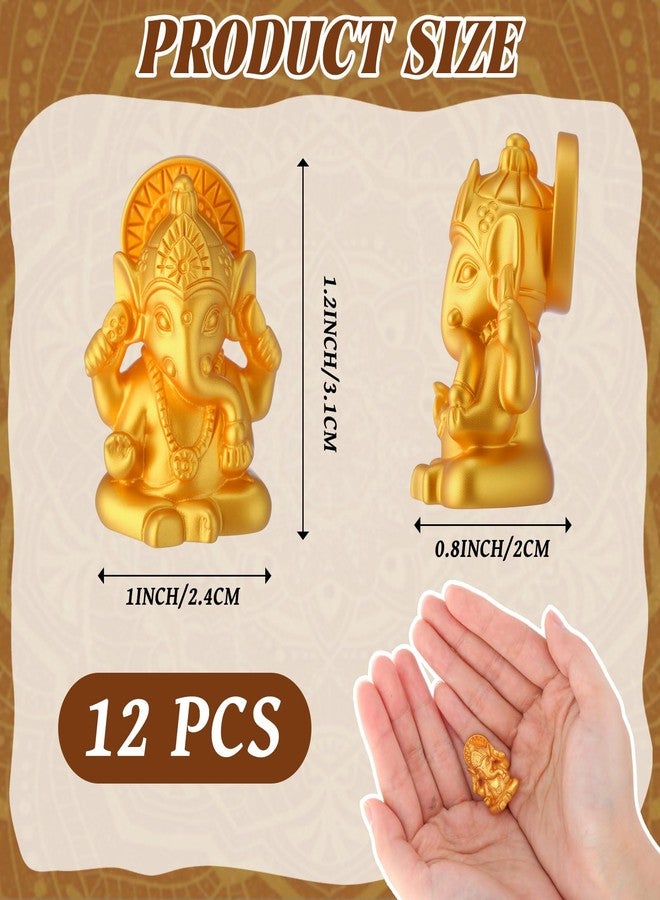 AceOrbit 12 Pack Indian Return Gifts for Pooja Bulk Ganesha Diwali Decor God Ganesh Sculpture Indian Festival Favor Return Gifts for Diwali Pooja Wedding House Warming Favor - Image 2